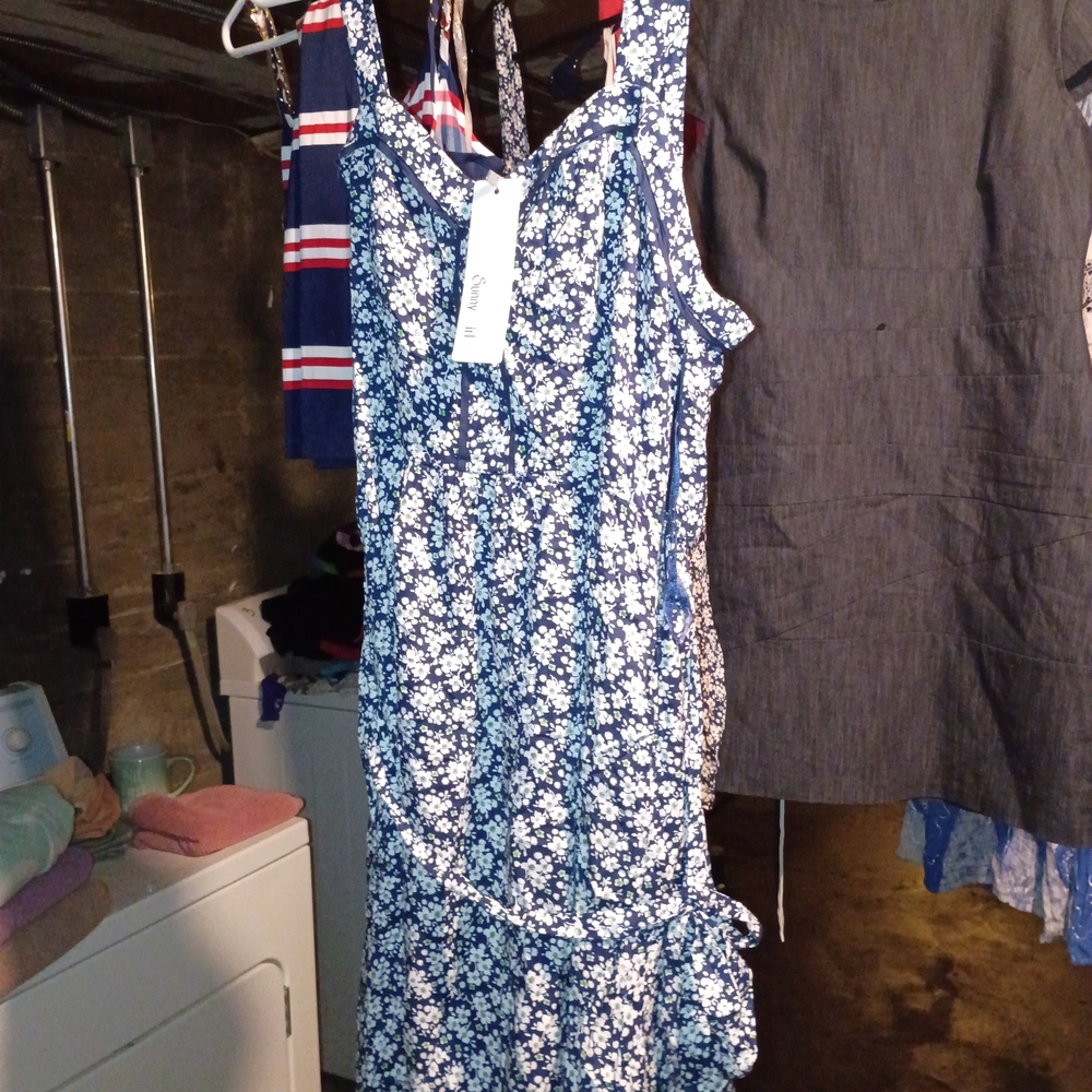 Sunny Girl Navy and White Floral Dress